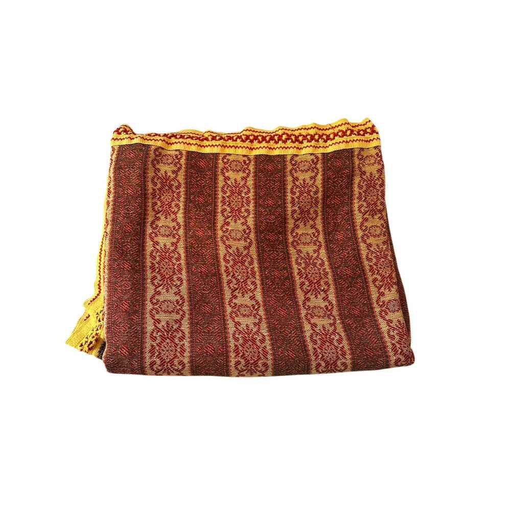 Vintage Bates red and gold double size bedspread